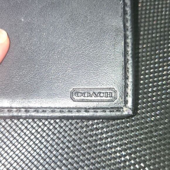 Coach black/Purple/Silver Signature C Passport Case/Wallet - Picture 4 of 4